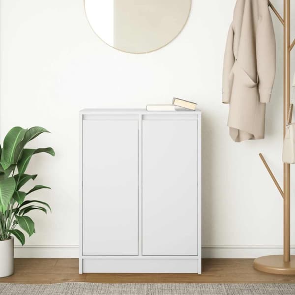 vidaXL Skjenk hvit 57x34x76 cm konstruert tre