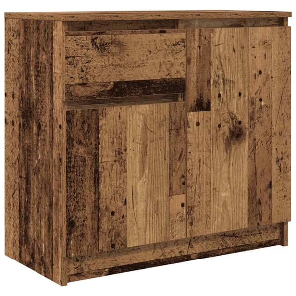 vidaXL Skänk med låda gammalt trä 71x35x65 cm konstruerat trä