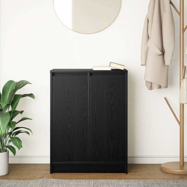 vidaXL Skjenk svart eik 57x34x76 cm konstruert tre