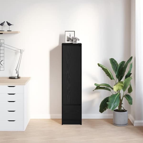 vidaXL Høybord svart eik 29,5x34x119,5 cm konstruert tre