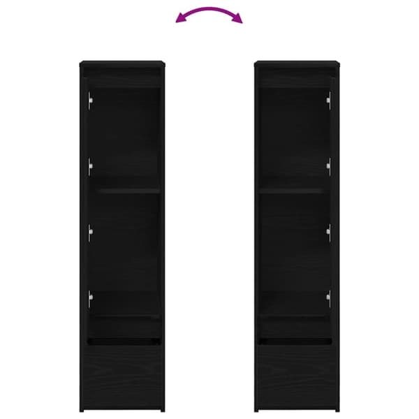 vidaXL Høybord svart eik 29,5x34x119,5 cm konstruert tre