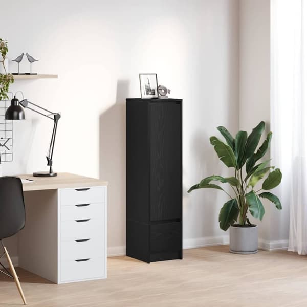 vidaXL Høybord svart eik 29,5x34x119,5 cm konstruert tre