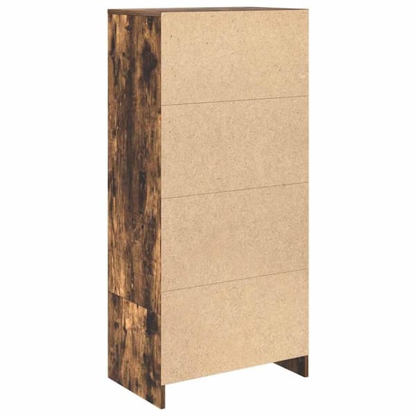 vidaXL skab med skuffe 55,5x34x119,5 cm konstrueret træ røget-eg