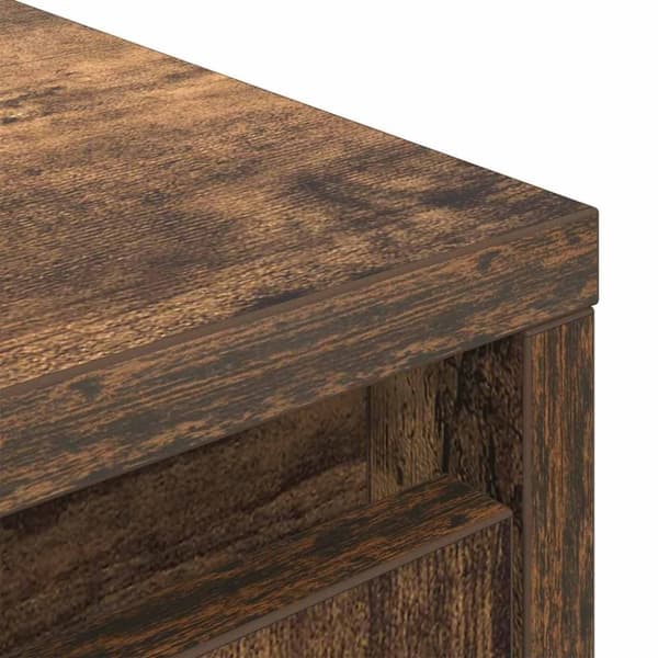 vidaXL skab med skuffe 55,5x34x119,5 cm konstrueret træ røget-eg