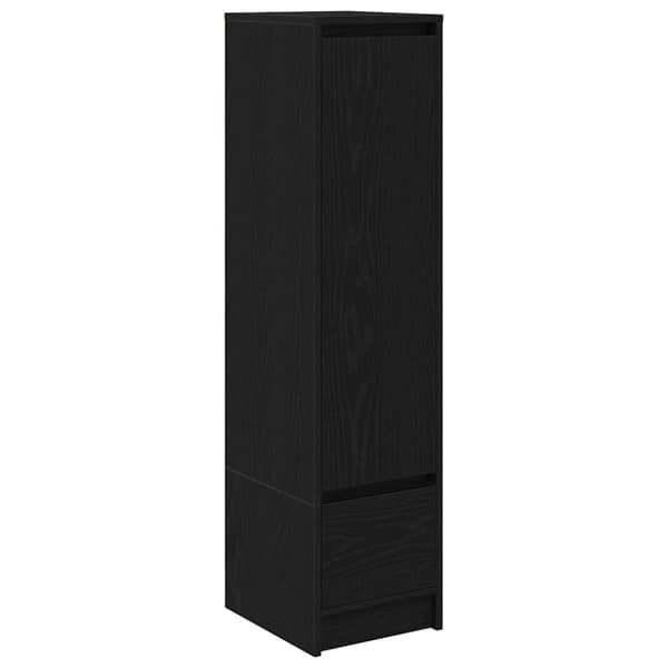 vidaXL højskab 29,5x34x119,5 cm konstrueret træ sort egetræsfarve