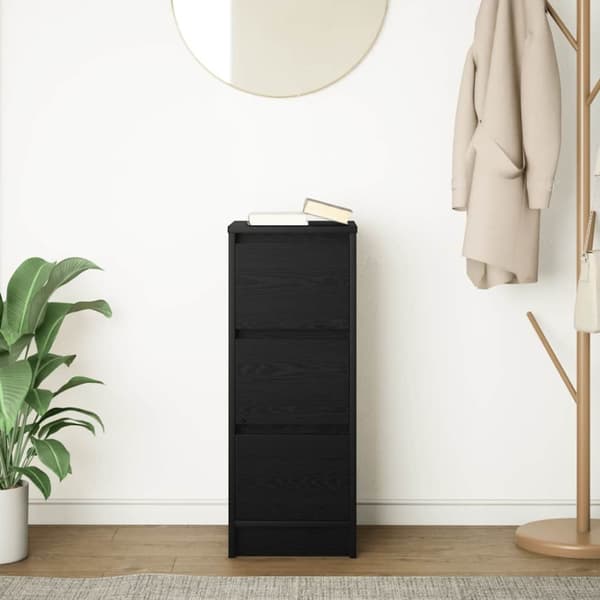 vidaXL skænk 29,5x34x76 cm konstrueret træ sort egetræsfarve