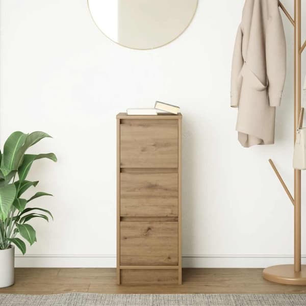 vidaXL skænk 29,5x34x76 cm konstrueret træ kunsteg