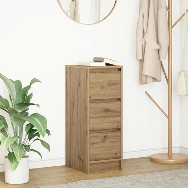 vidaXL skænk 29,5x34x76 cm konstrueret træ kunsteg