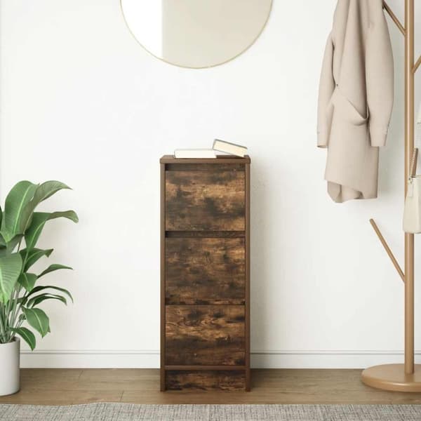 vidaXL skænk 29,5x34x76 cm konstrueret træ røget egetræsfarve