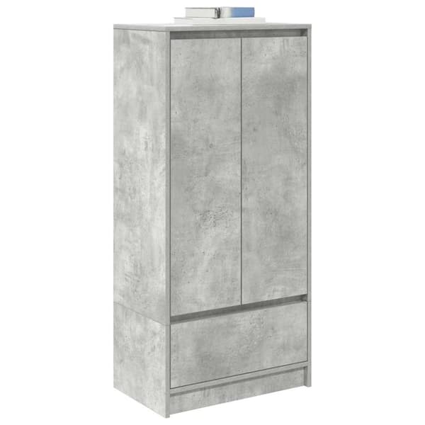vidaXL skab med skuffe 55,5x34x119,5 cm konstrueret træ betongrå