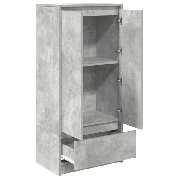 vidaXL skab med skuffe 55,5x34x119,5 cm konstrueret træ betongrå