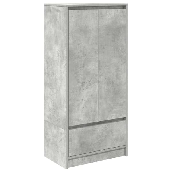 vidaXL skab med skuffe 55,5x34x119,5 cm konstrueret træ betongrå