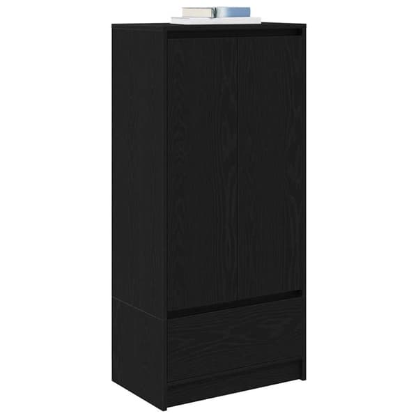 vidaXL skab med skuffe 55,5x34x119,5 cm konstrueret træ sort-eg