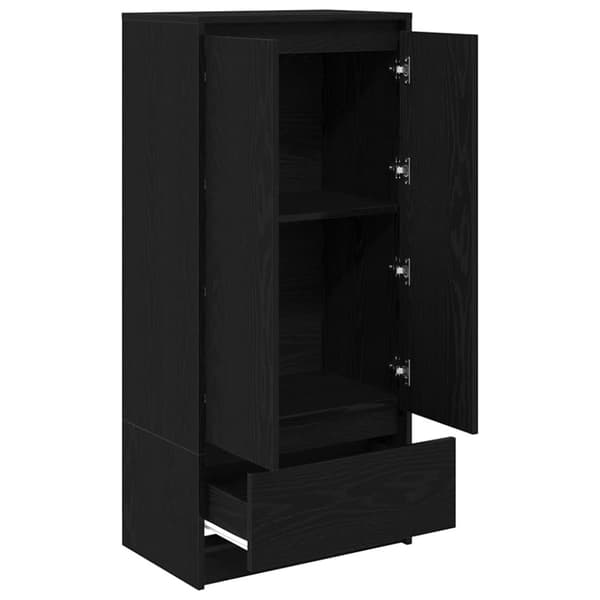 vidaXL skab med skuffe 55,5x34x119,5 cm konstrueret træ sort-eg