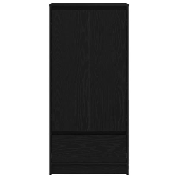 vidaXL skab med skuffe 55,5x34x119,5 cm konstrueret træ sort-eg