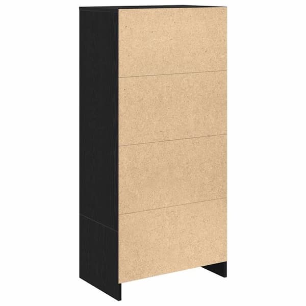 vidaXL skab med skuffe 55,5x34x119,5 cm konstrueret træ sort-eg