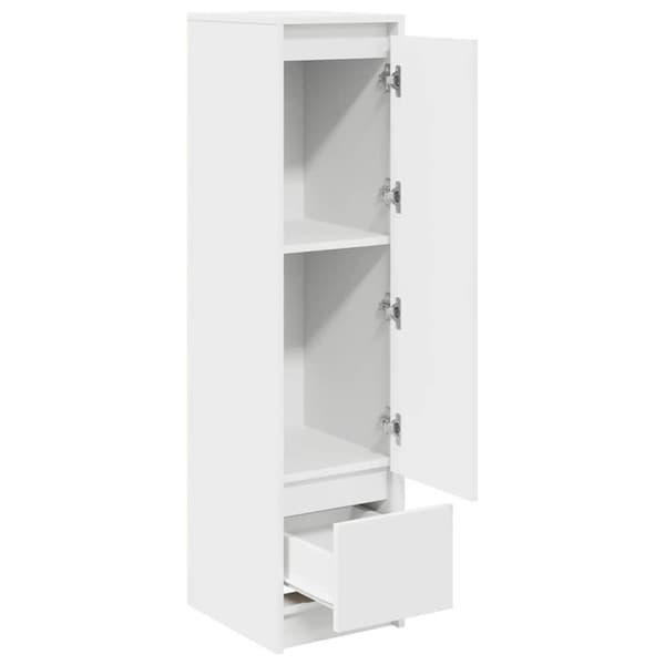 vidaXL højskab 29,5x34x119,5 cm konstrueret træ hvid