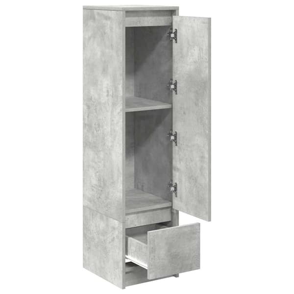 vidaXL Kaappi betoninharmaa 29,5x34x119,5 cm tekninen puu