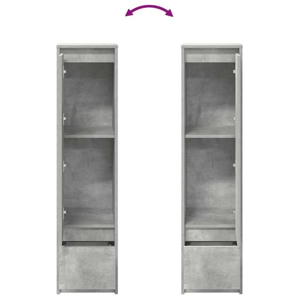 vidaXL Kaappi betoninharmaa 29,5x34x119,5 cm tekninen puu