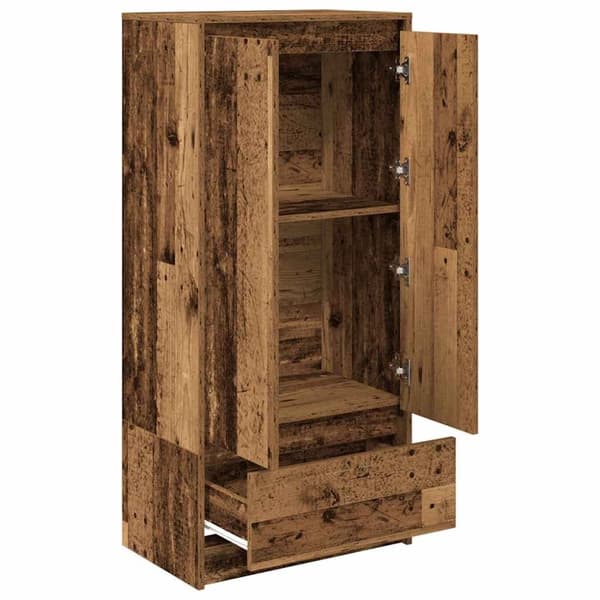 vidaXL skab med skuffe 55,5x34x119,5 cm konstrueret træ antikt træ