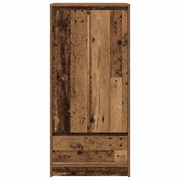 vidaXL skab med skuffe 55,5x34x119,5 cm konstrueret træ antikt træ