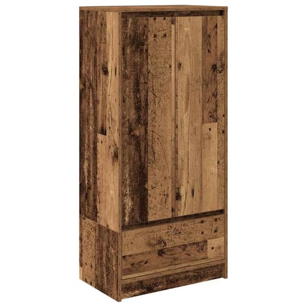 vidaXL skab med skuffe 55,5x34x119,5 cm konstrueret træ antikt træ