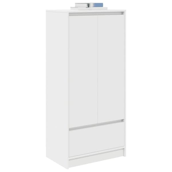 vidaXL Skap med skuff hvit 55,5x34x119,5 cm konstruert tre