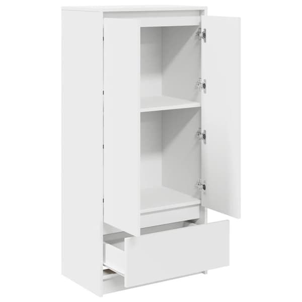 vidaXL Skap med skuff hvit 55,5x34x119,5 cm konstruert tre