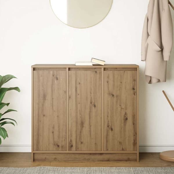 vidaXL Skänk hantverksmässig ek 85x34x76 cm konstruerat trä