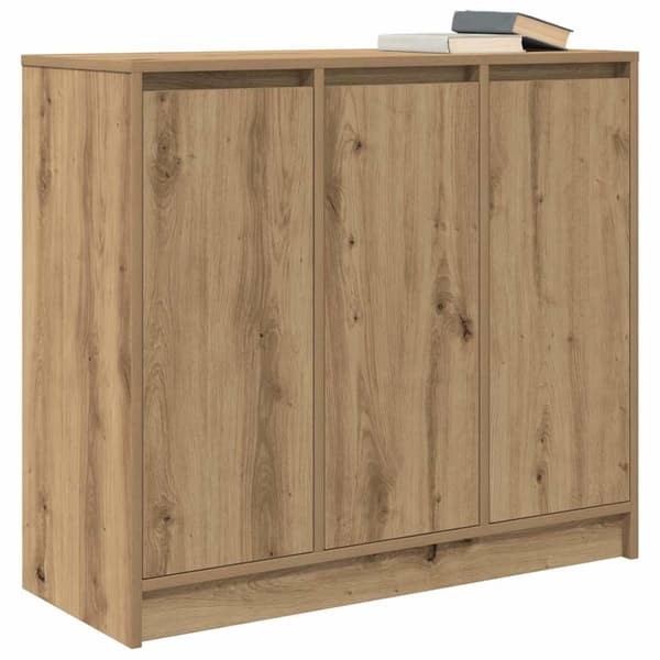 vidaXL Skänk hantverksmässig ek 85x34x76 cm konstruerat trä