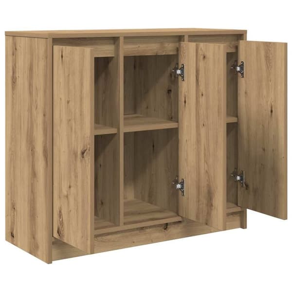 vidaXL Skänk hantverksmässig ek 85x34x76 cm konstruerat trä