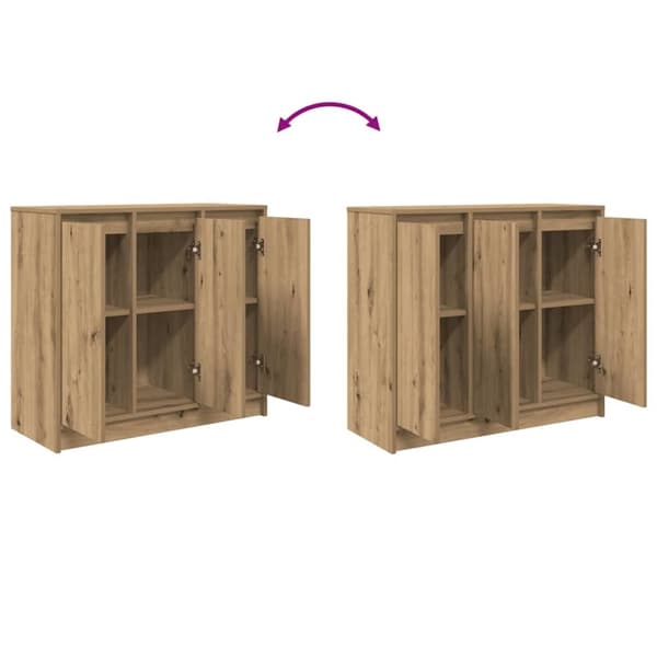 vidaXL Skänk hantverksmässig ek 85x34x76 cm konstruerat trä