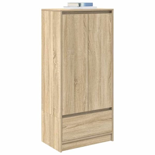 vidaXL Skap med skuff sonoma eik 55,5x34x119,5 cm konstruert tre