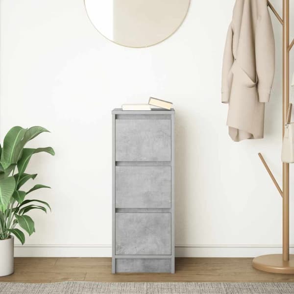 vidaXL Skjenk betonggrå 29,5x34x76 cm konstruert tre