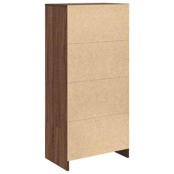 vidaXL Skåp med låda brun ek 55,5x34x119,5 cm konstruerat trä