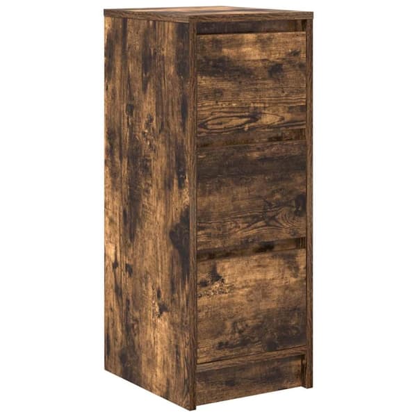 vidaXL Skjenk røkt eik 29,5x34x76 cm konstruert tre