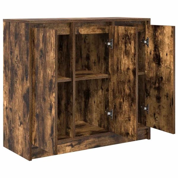vidaXL Skänk rökt ek 85x34x76 cm konstruerat trä