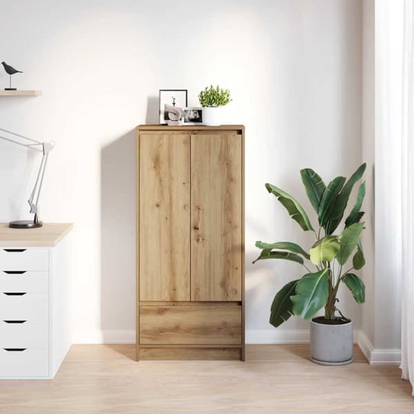 vidaXL Skap med skuff artisan eik 55,5x34x119,5 cm konstruert tre