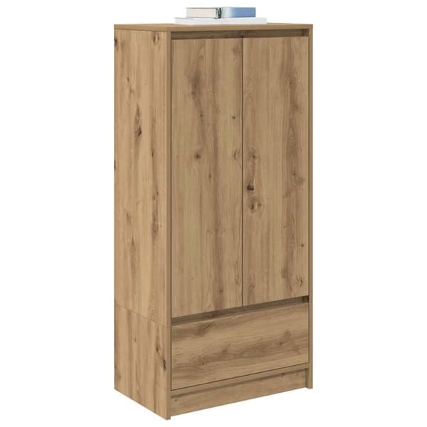 vidaXL Skap med skuff artisan eik 55,5x34x119,5 cm konstruert tre