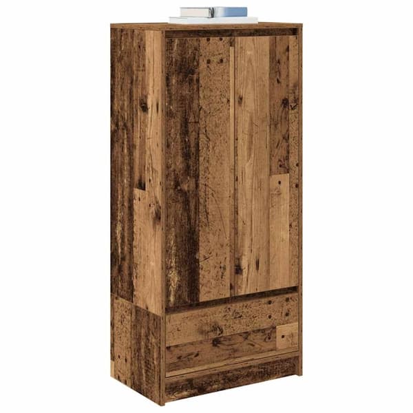 vidaXL Skap med skuff gammelt tre 55,5x34x119,5 cm konstruert tre