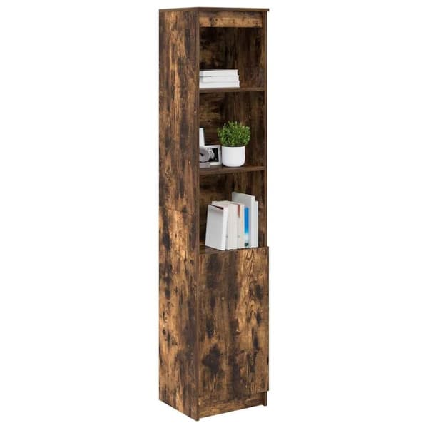 vidaXL højskab 37,5x35x180 cm konstrueret træ røget egetræsfarve