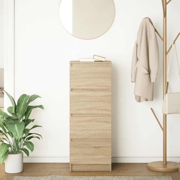 vidaXL Skjenk sonoma eik 37,5x35x99 cm konstruert tre