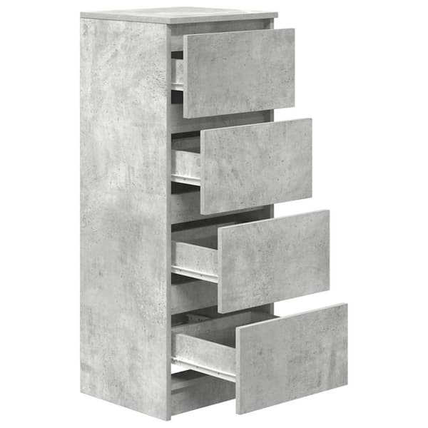 vidaXL Skjenk betonggrå 37,5x35x99 cm konstruert tre