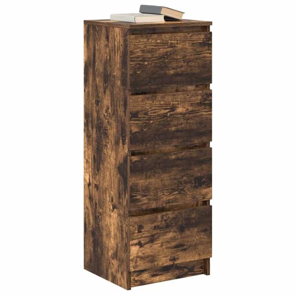 vidaXL skænk 37,5x35x99 cm konstrueret træ røget egetræsfarve