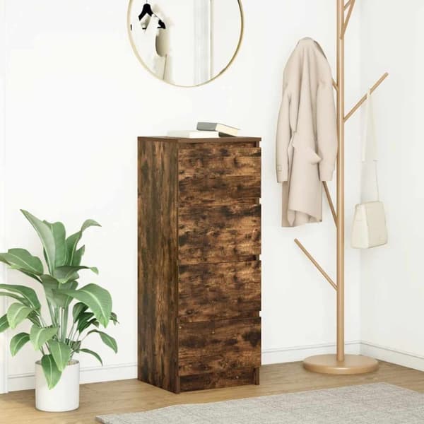 vidaXL skænk 37,5x35x99 cm konstrueret træ røget egetræsfarve