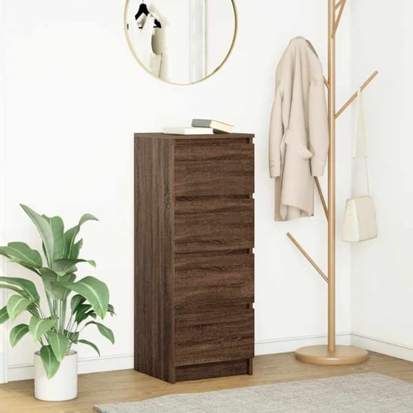 vidaXL skænk 37,5x35x99 cm konstrueret træ brun egetræsfarve