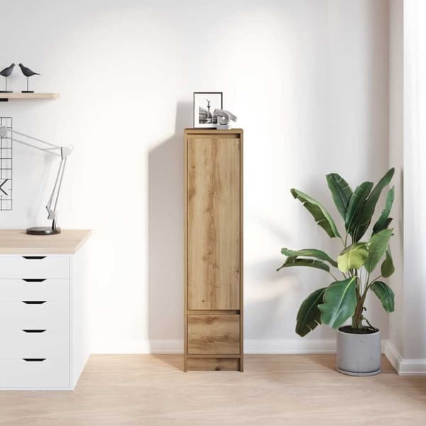 vidaXL Highboard hantverksmässig ek 29,5x34x119,5 cm konstruerat trä