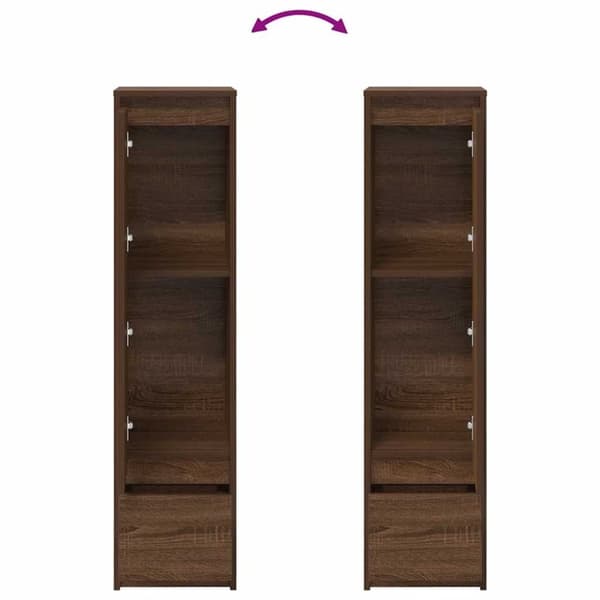 vidaXL Kaappi ruskea tammi 29,5x34x119,5 cm tekninen puu