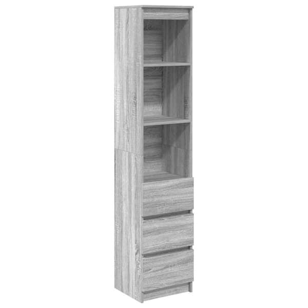 vidaXL Kaappi harmaa Sonoma 37,5x35x180 cm tekninen puu