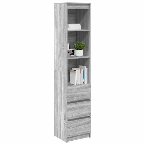 vidaXL Kaappi harmaa Sonoma 37,5x35x180 cm tekninen puu